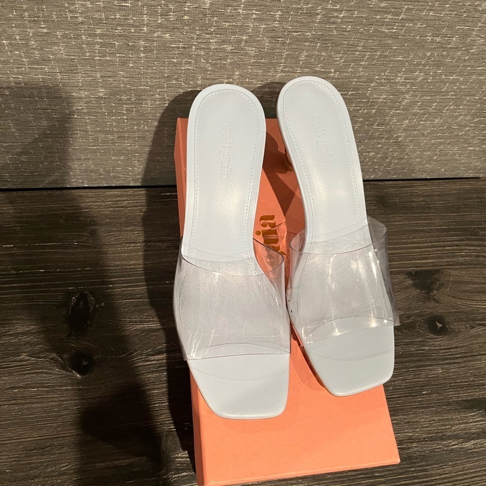 NIB Cult Gaia Bloom Sandals Heels Ice Blue 9 - Picture 7 of 10